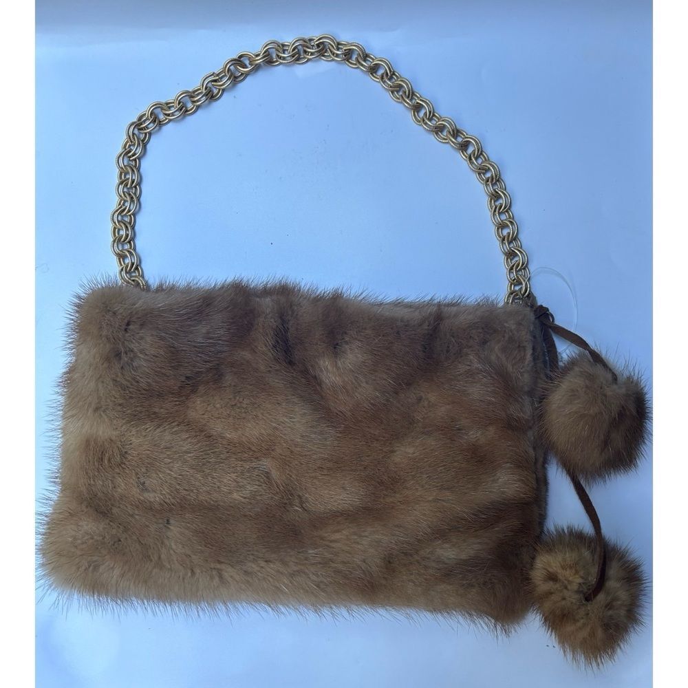 Vintage Ella Gray Collection Natural Mink Fur Shoulder Bag - Picture 3 of 9